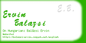 ervin balazsi business card